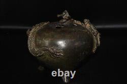 Antique Vintage Old Chinese Mix Brass Incense Burner Dish in very Good Condition