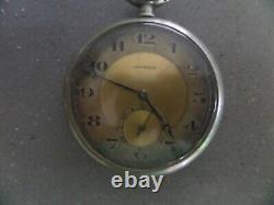 Antique Vintage Old Deco Longines 17.25 Pocket Watch 2 Tone Dial