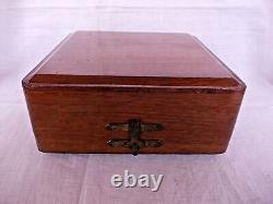 Antique Vintage Old Decorative Teak Wood Wooden Jewellery Jewelry Jewel Box b3