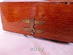 Antique Vintage Old Decorative Teak Wood Wooden Jewellery Jewelry Jewel Box b3