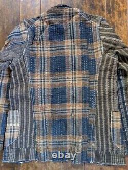 Antique Vintage Old Japanese Boro Cloth Indigo Fabric Japan rag sack coat