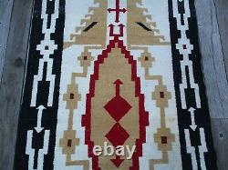Antique Vintage Old Large Native American Indian Rug Blanket Navajo Art 88 Inch