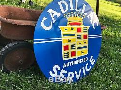 Antique Vintage Old Look Cadillac Porcelain Look Sign. FREE SHIPPING