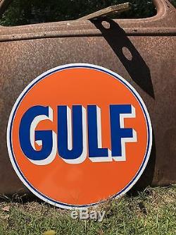 Antique Vintage Old Look Gulf Sign 24