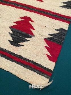 Antique Vintage Old NAVAJO Saddle Blanket Rug Native American (B)