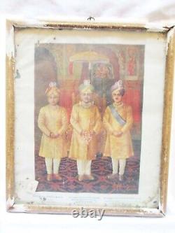 Antique Vintage Old Not Lithograph Colour Print India Mysore Maharaja & Prince