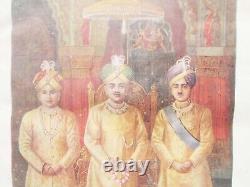 Antique Vintage Old Not Lithograph Colour Print India Mysore Maharaja & Prince