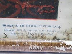 Antique Vintage Old Not Lithograph Colour Print India Mysore Maharaja & Prince