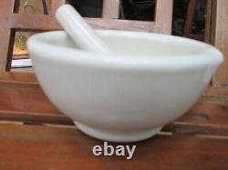 Antique Vintage Old Porcelain Mortar & Pestle Ayurveda Medicine Food Preparing