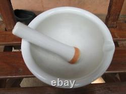 Antique Vintage Old Porcelain Mortar & Pestle Ayurvedic Medicine Food Preparing