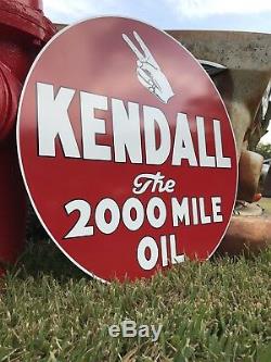 Antique Vintage Old Style 24 Kendall 2000 Mile Oil Sign