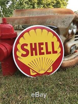 Antique Vintage Old Style 24 Round Shell Sign