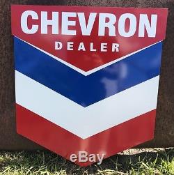 Antique Vintage Old Style Chevron Gas And Motor Oil Sign! FREE SHIPPING