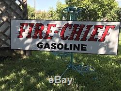 Antique Vintage Old Style Fire Chief Texaco Sign Great Size