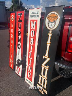 Antique Vintage Old Style Gas Oil Vertical Signs 5ft Tall ALL 4