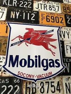 Antique Vintage Old Style Mobil Gas Socony Vacuum Sign