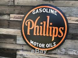Antique Vintage Old Style Phillips Motor Oil Gas Sign 24