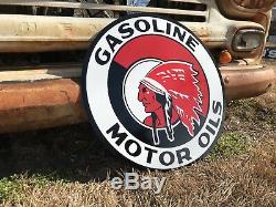 Antique Vintage Old Style Red Indian Motor Oil Sign 24! SALE