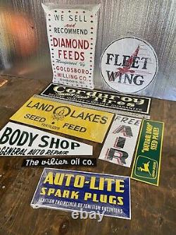 Antique Vintage Old Style Signs BLEMISH BUNDLE #3 Lot Of 9 Signs