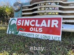Antique Vintage Old Style Sinclair Oils Service Station Sign