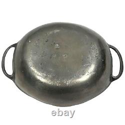 Antique Vintage Old World Pewter Gray Colonial Style Handled Serving Bowl Dish