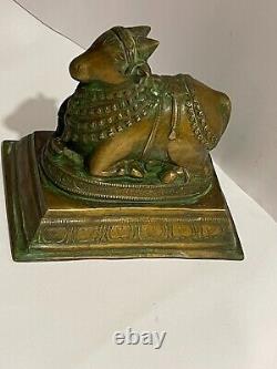 Antique Vintage old Brass Lord Shiva Nandi Bull Statue/Fig. Decorative SS1298