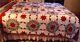 Antique Vtg Star Quilt Hand Sewn Cotton 85 X 93 Red Green Cream Old & Charming