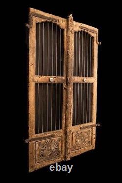 Antique and vintage interior Old hand carved door from India