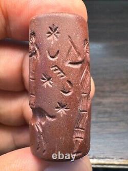 Antique intercultural Jasper stone seal near eastern old intaglio bead