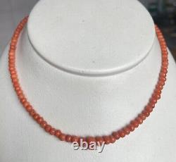Antique natural old coral beads necklace