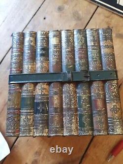 Antique old vintage Huntley and Palmer Biscuit Tin Literature Bound Books 1900s