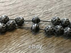 Antique silver sterling old Vintage Islamic Prayer Beads Tasbih Muslim Rosary