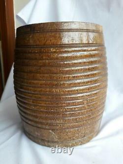 Antique vintage old wooden measuring bowl made of single piece coconut tree wood