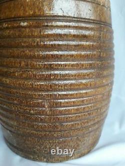 Antique vintage old wooden measuring bowl made of single piece coconut tree wood