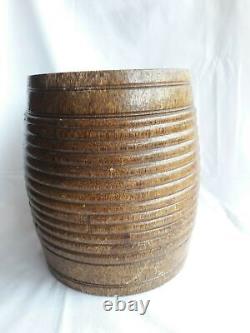 Antique vintage old wooden measuring bowl made of single piece coconut tree wood