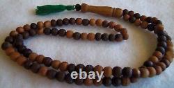 Antique vintage rosary old wooden beads very old rare estate