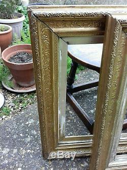 Beautiful Pair Vintage Antique Gilt Gold Leaf Old Worn Frames Decorative Home