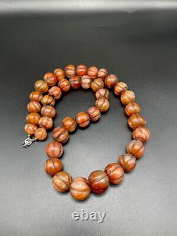 Beautiful Vintage Old Antique Pre Ankor Carnelian Agate Beads Necklace Cambodia