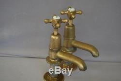 Brass Bathroom Basin Taps Reclaimed & Fully Refurbished Old Vintage Taps
