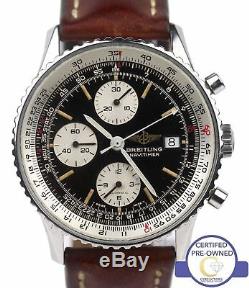 Breitling Old Navitimer Chronograph Black 42mm Automatic 81610 Stainless Watch