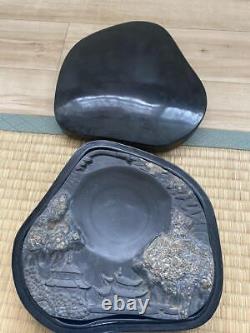 Chinese Old Ink Stone Antique Vintage Suzuri Sumi Calligraphy Shodo Shuji Tool