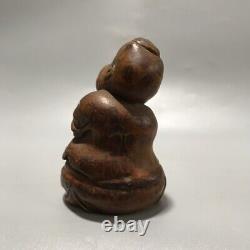 Collection Antique Vintage Chinese Old Bamboo Carving Figure Child Statue Art