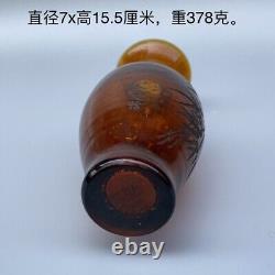 Collection China Antique Vintage Old Beijing Glaze Carved Bamboo Beautiful Vase