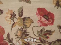 Curtain Vintage old antique French botanical textile c 1870 fabric