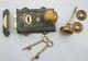 Dual Handed Cast Iron & Brass Victorian Davenport Rim Lock Or Large Latch