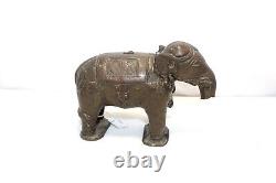 Elephant Figurine Antique Vintage Old Copper Hand Engraved Home Decor Gift F976