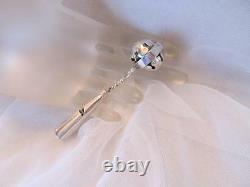 Estate Vintage Old Antique Silver Baby Rattle Whistle T97
