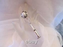 Estate Vintage Old Antique Silver Baby Rattle Whistle T97