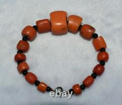 Genuine Antique Old Natural Coral Bead Bracelet