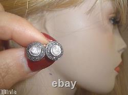 Genuine Radiant Clean Diamond Antique 1 Ct Old Mine Rose Cut Studs 14k Earrings